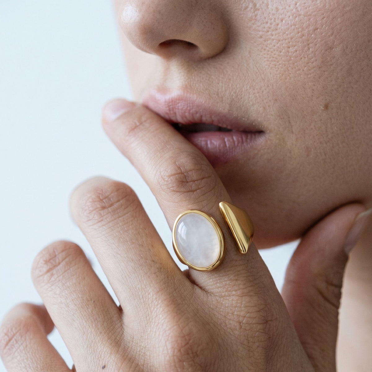 Enso Moonstone Wraparound Ring