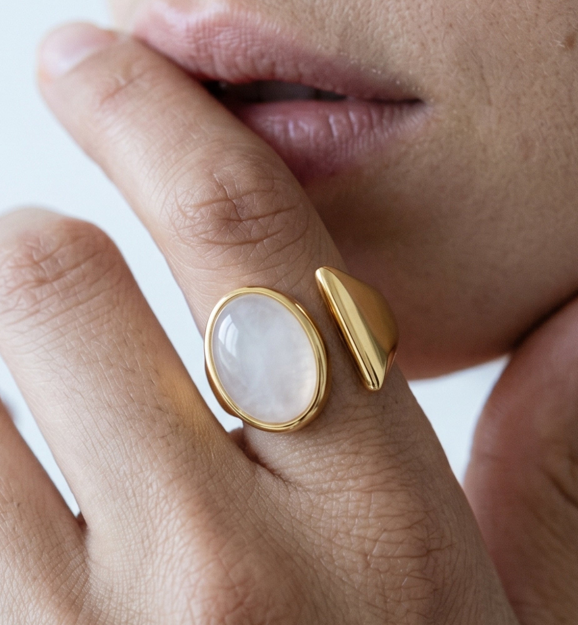 Enso Moonstone Wraparound Ring