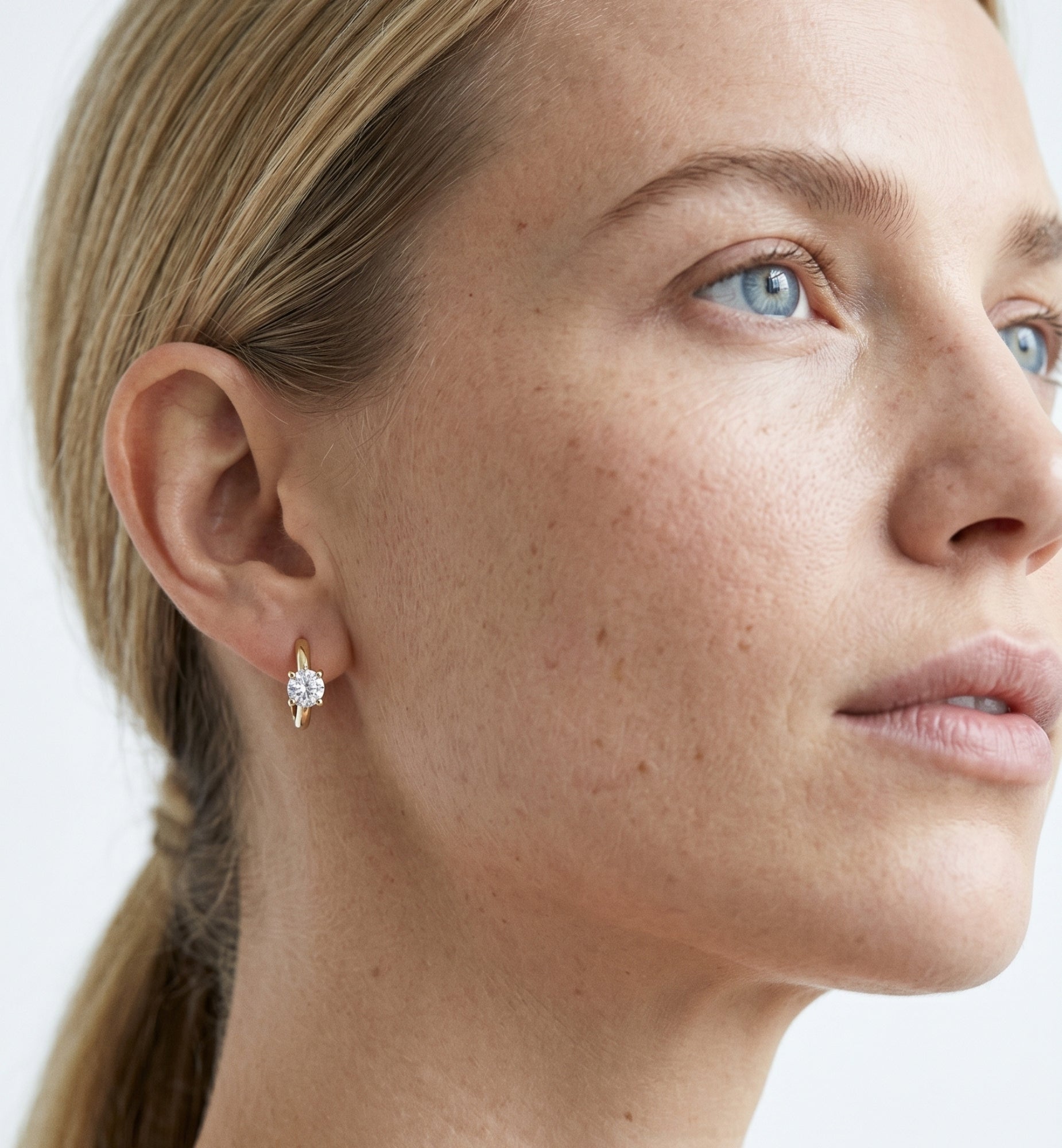 Shikaku Stone Huggie Hoop Earrings
