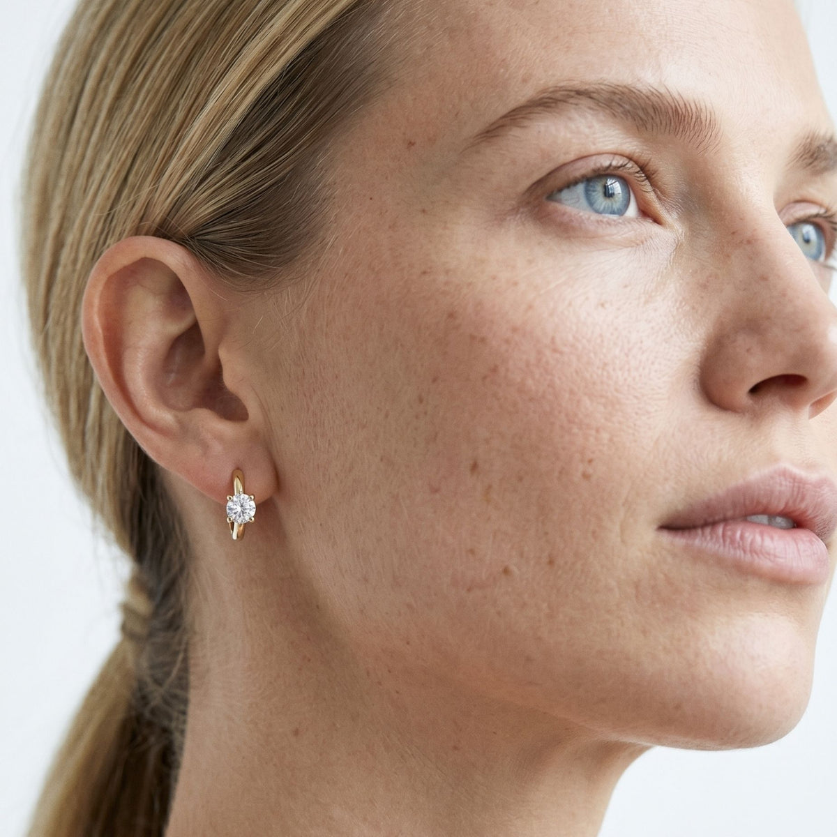Shikaku Stone Huggie Hoop Earrings