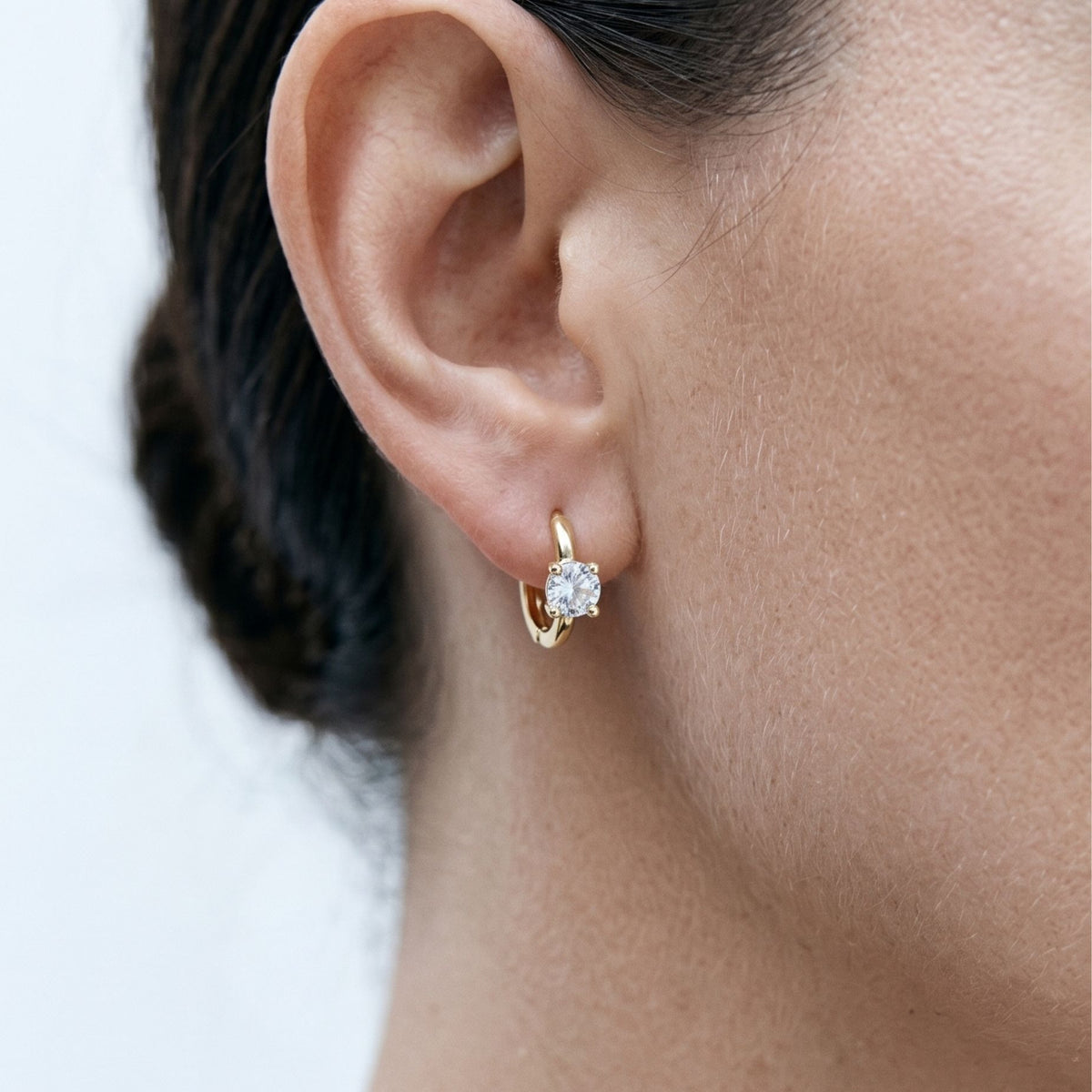 Shikaku Stone Huggie Hoop Earrings