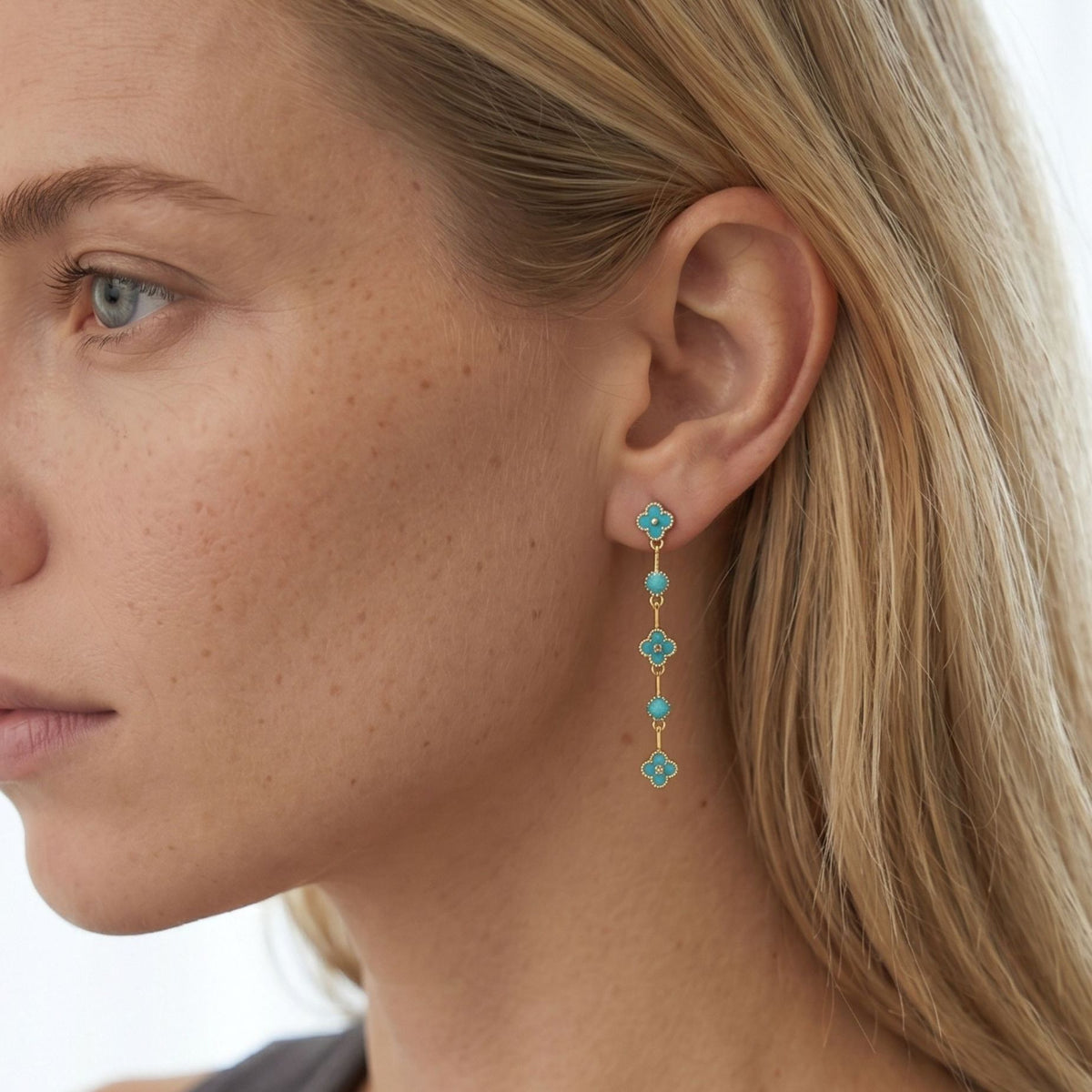 Kinmokusei Aqua Drop Earrings