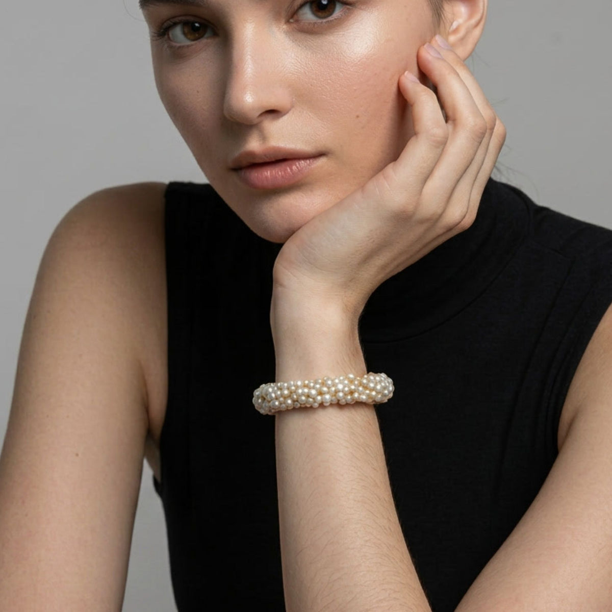Shinju Gold Chunky Pearl Bangle