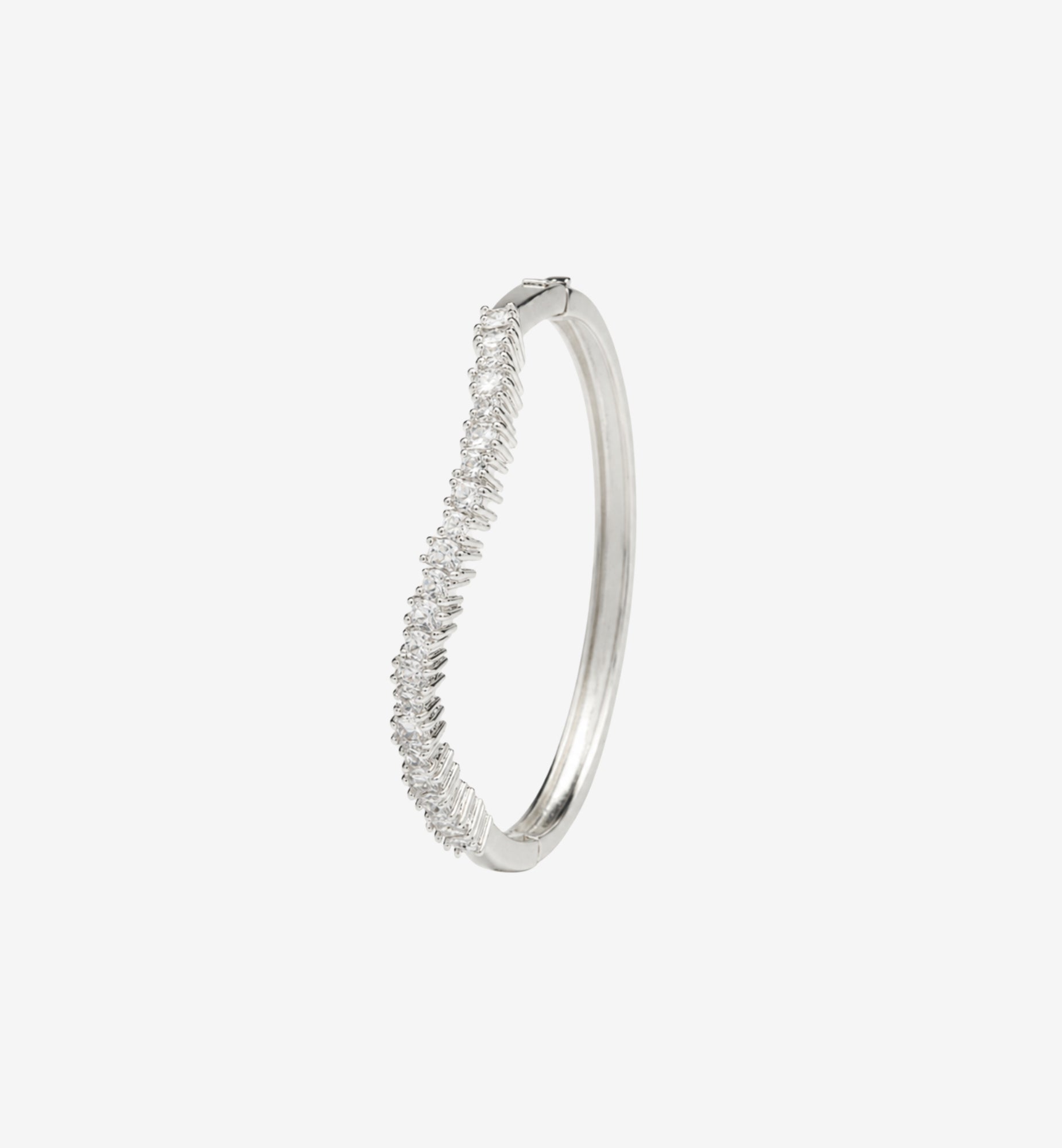 Nami Silver Stone Wave Bangle