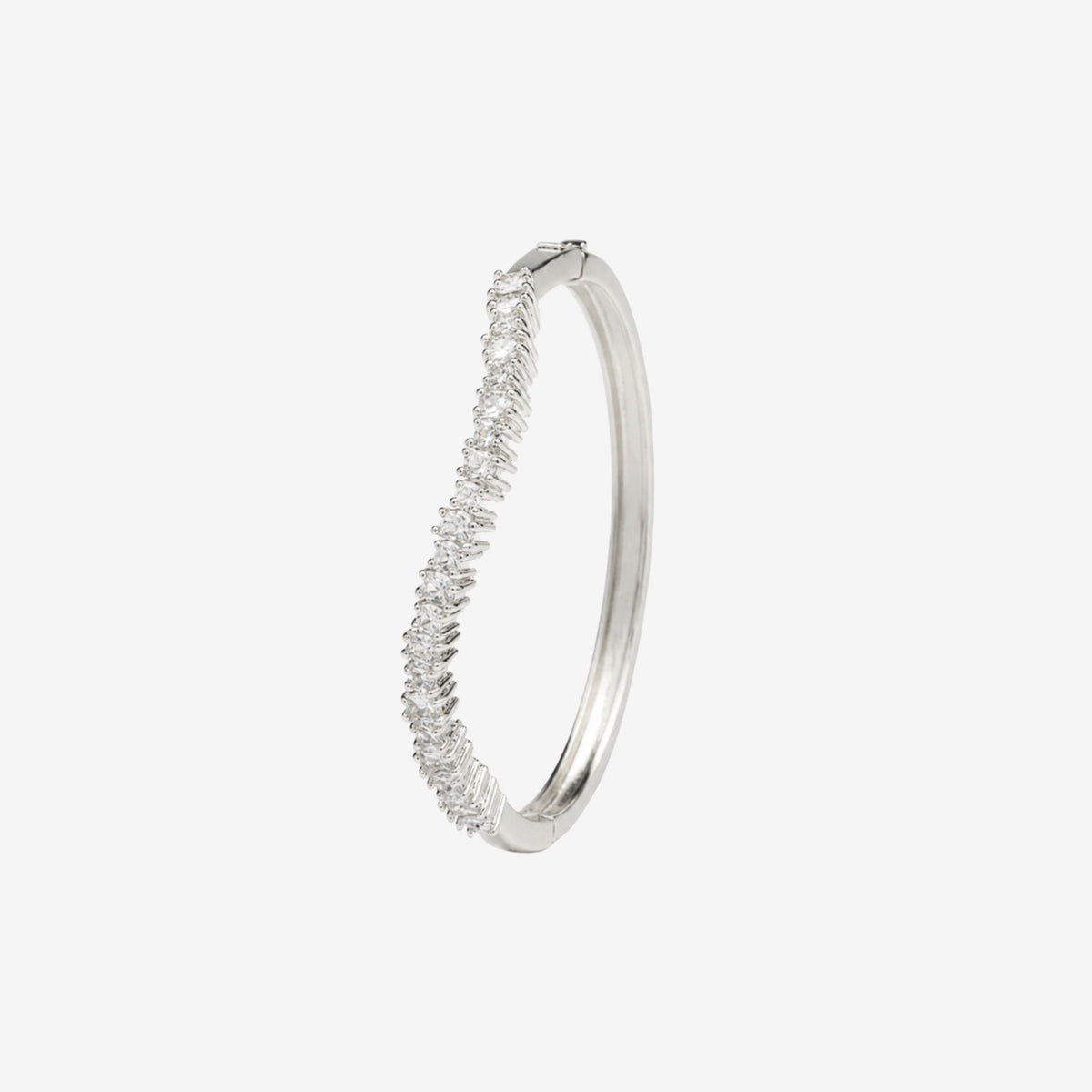 Nami Silver Stone Wave Bangle