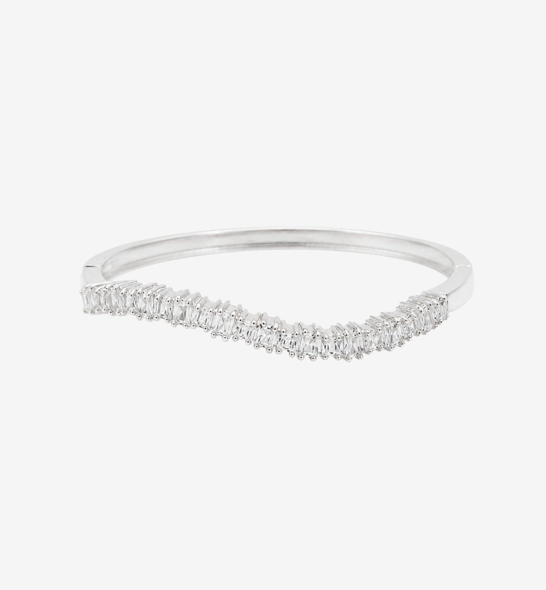 Nami Silver Stone Wave Bangle