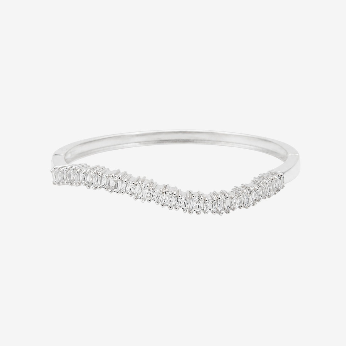Nami Silver Stone Wave Bangle