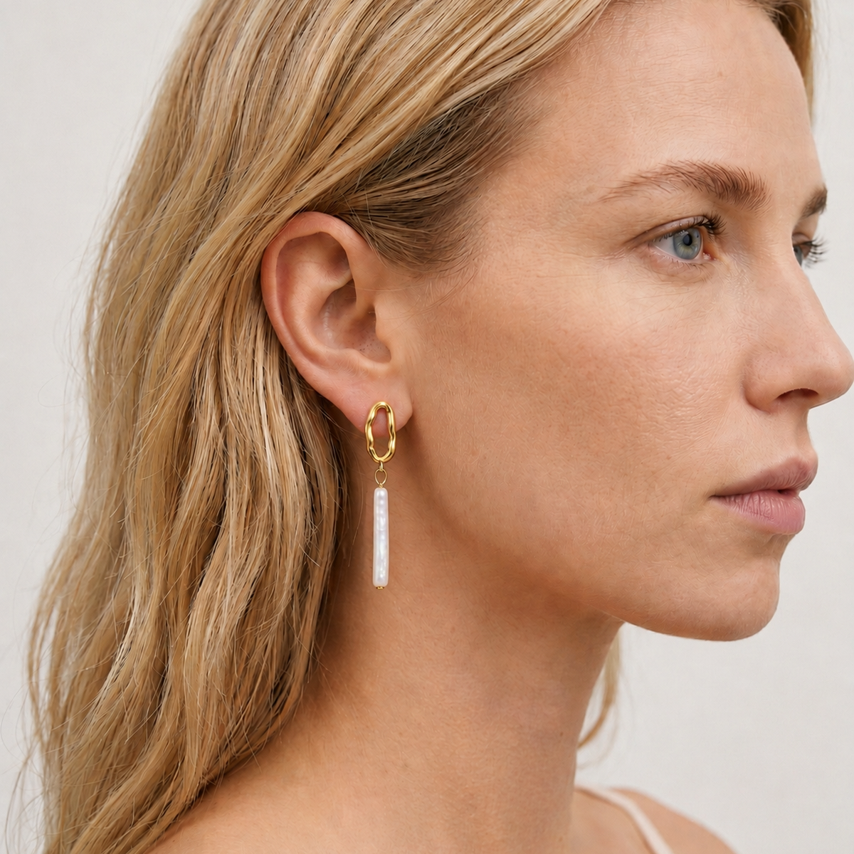Shinju Gold Pearl Drop Earrings