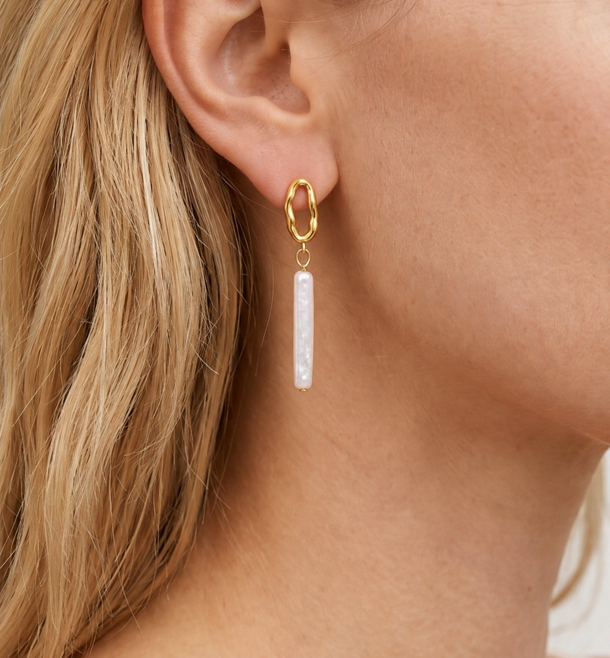 Shinju Gold Pearl Drop Earrings