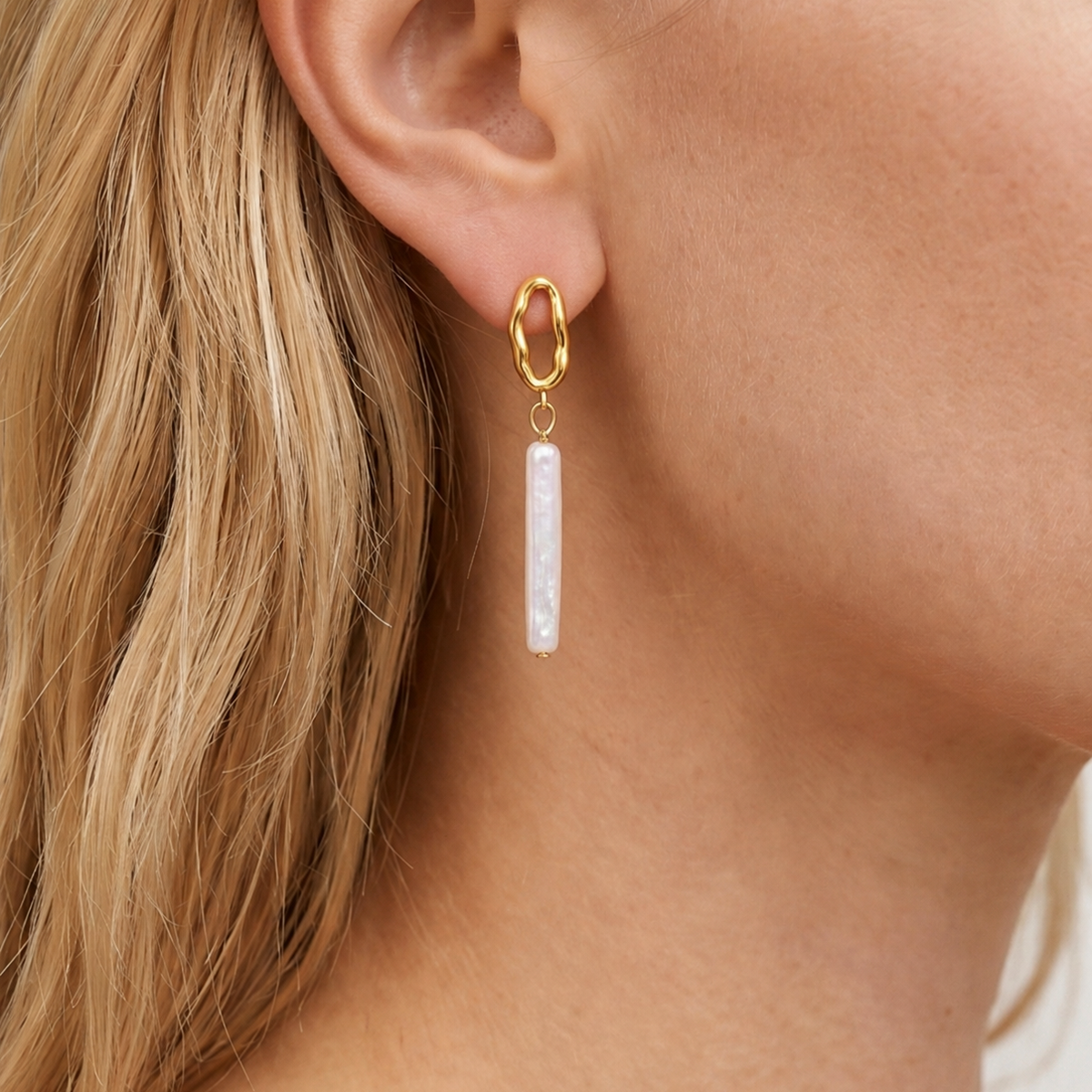 Shinju Gold Pearl Drop Earrings