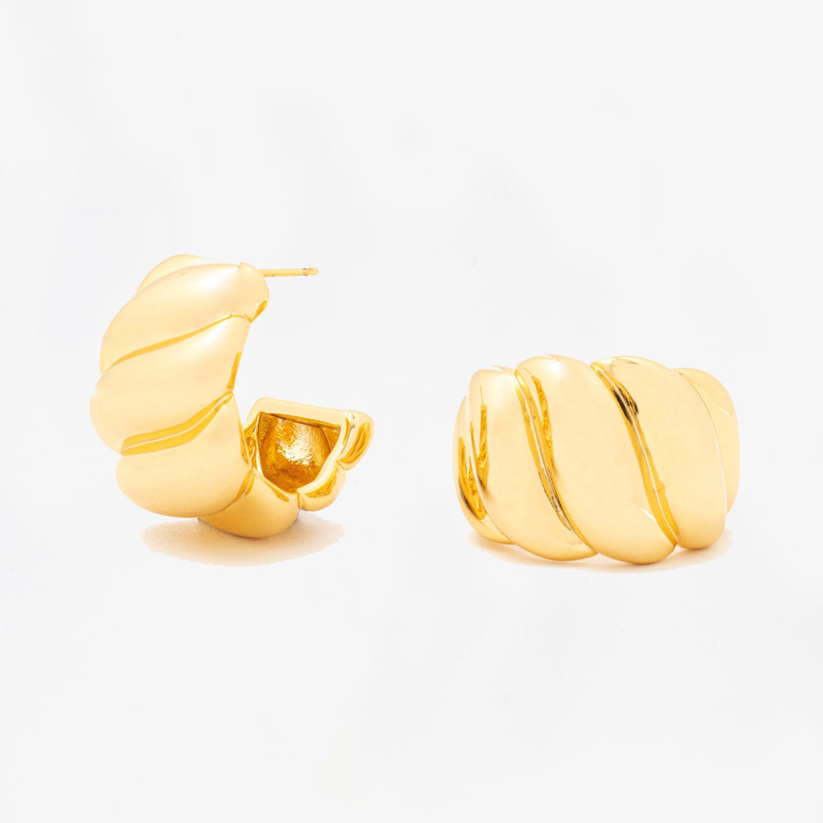Chunky Gold Wave Earrings by Uchi & Soto Jewellery