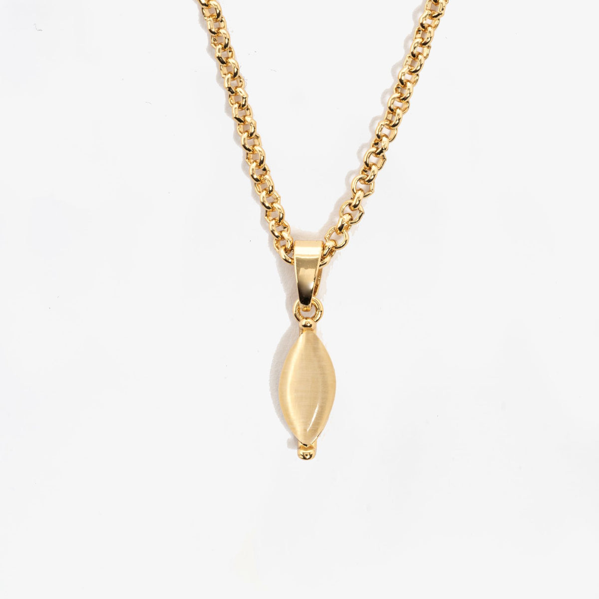 Nekomeishi Cream Cats Eye Pendant 18K Gold Plated by Uchi & Soto Jewellery