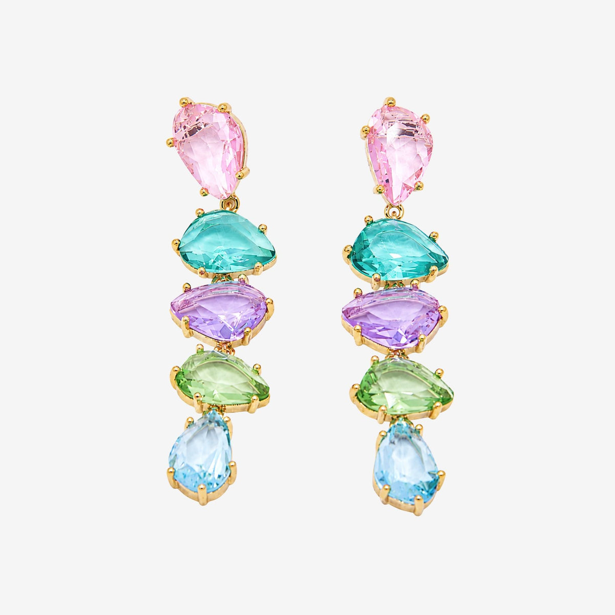 Hanabi Mixed Stone Drop Earrings