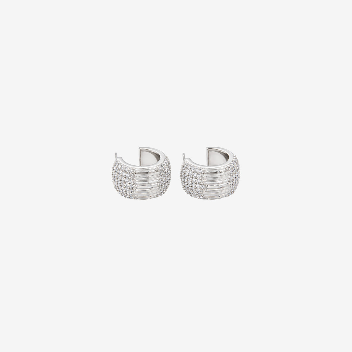 Enso Silver Stone Hoop Earrings
