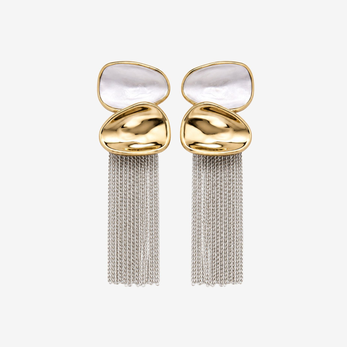 Enso Mixed Metals Chain Tassel Earrings