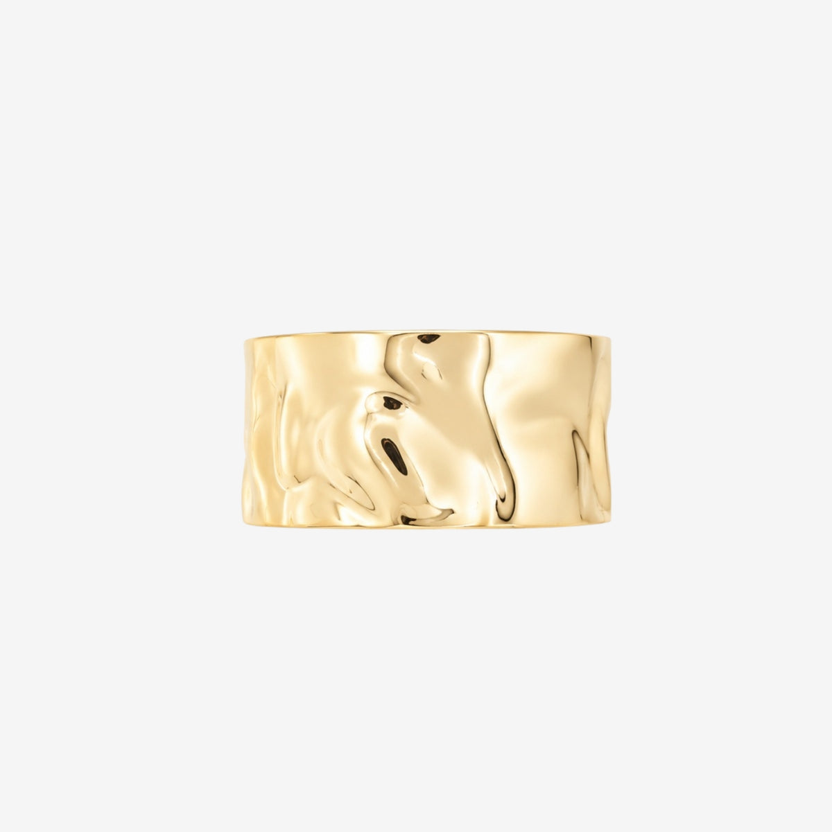 Kin Gold Sculptured Wide Cuff Bangle