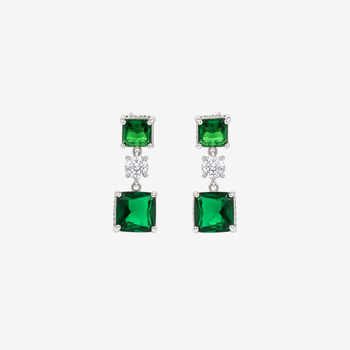Shikaku Green Stone Drop Earrings