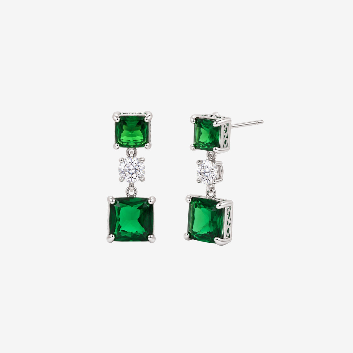 Shikaku Green Stone Drop Earrings