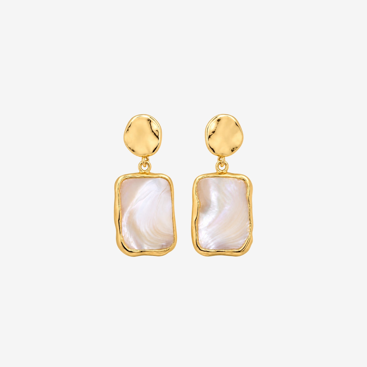 Shinju Mother of Pearl Square Drop Earrings