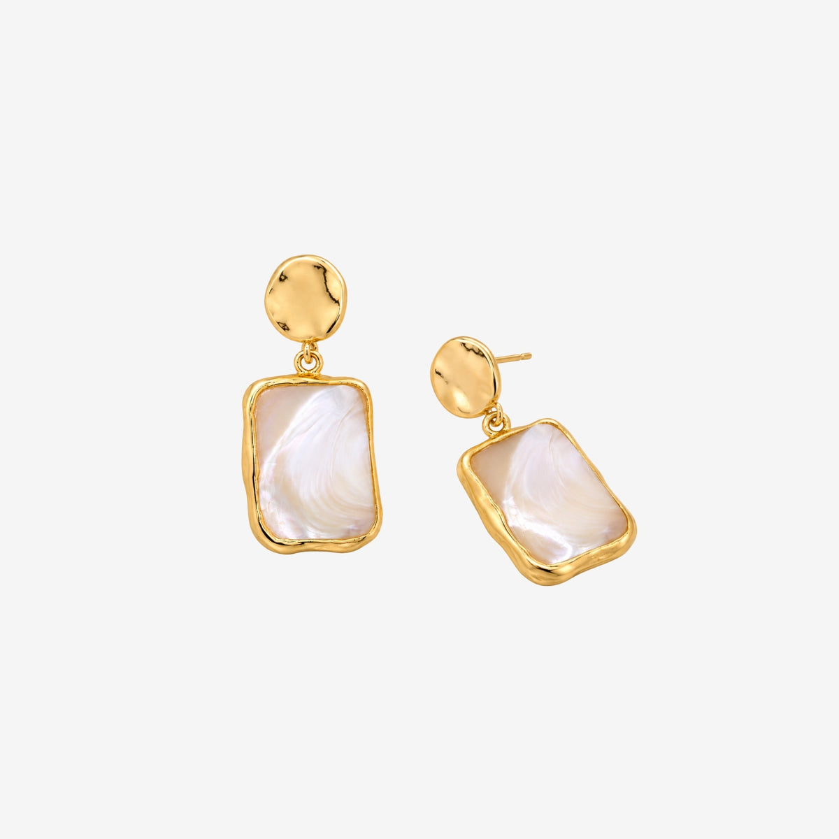 Shinju Mother of Pearl Square Drop Earrings