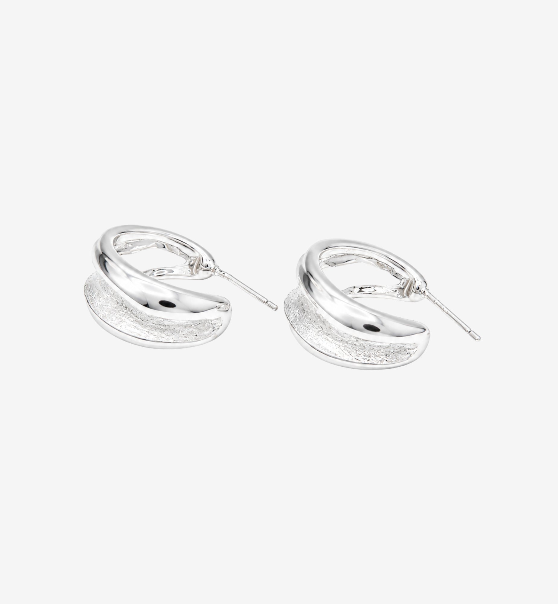 Nami Silver Molten Hoop Earrings