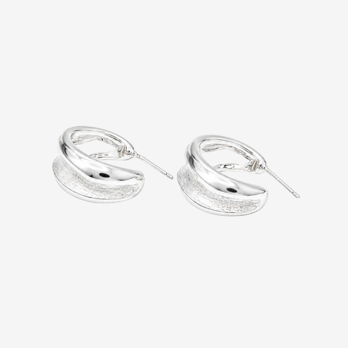 Nami Silver Molten Hoop Earrings