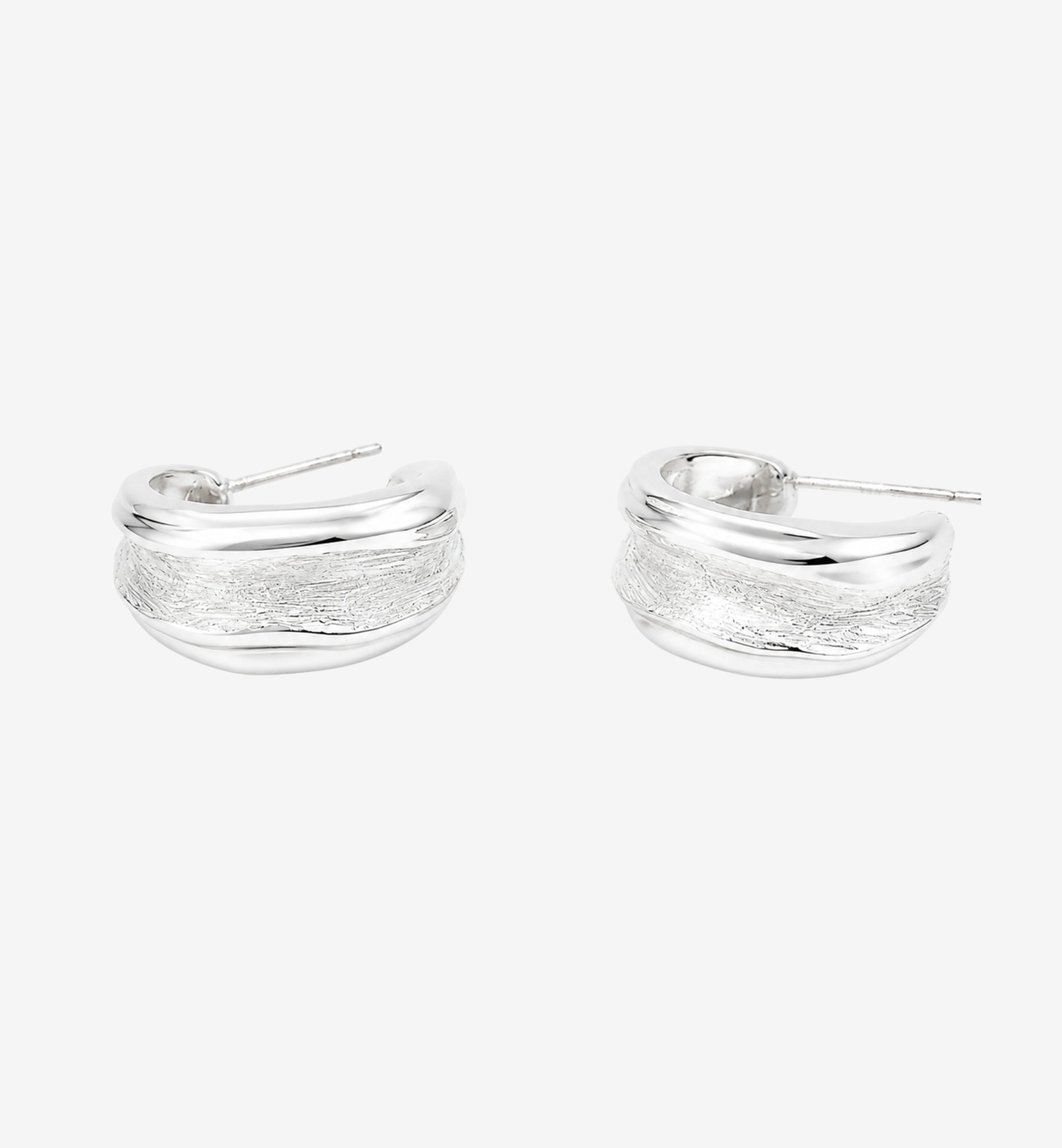 Nami Silver Molten Hoop Earrings