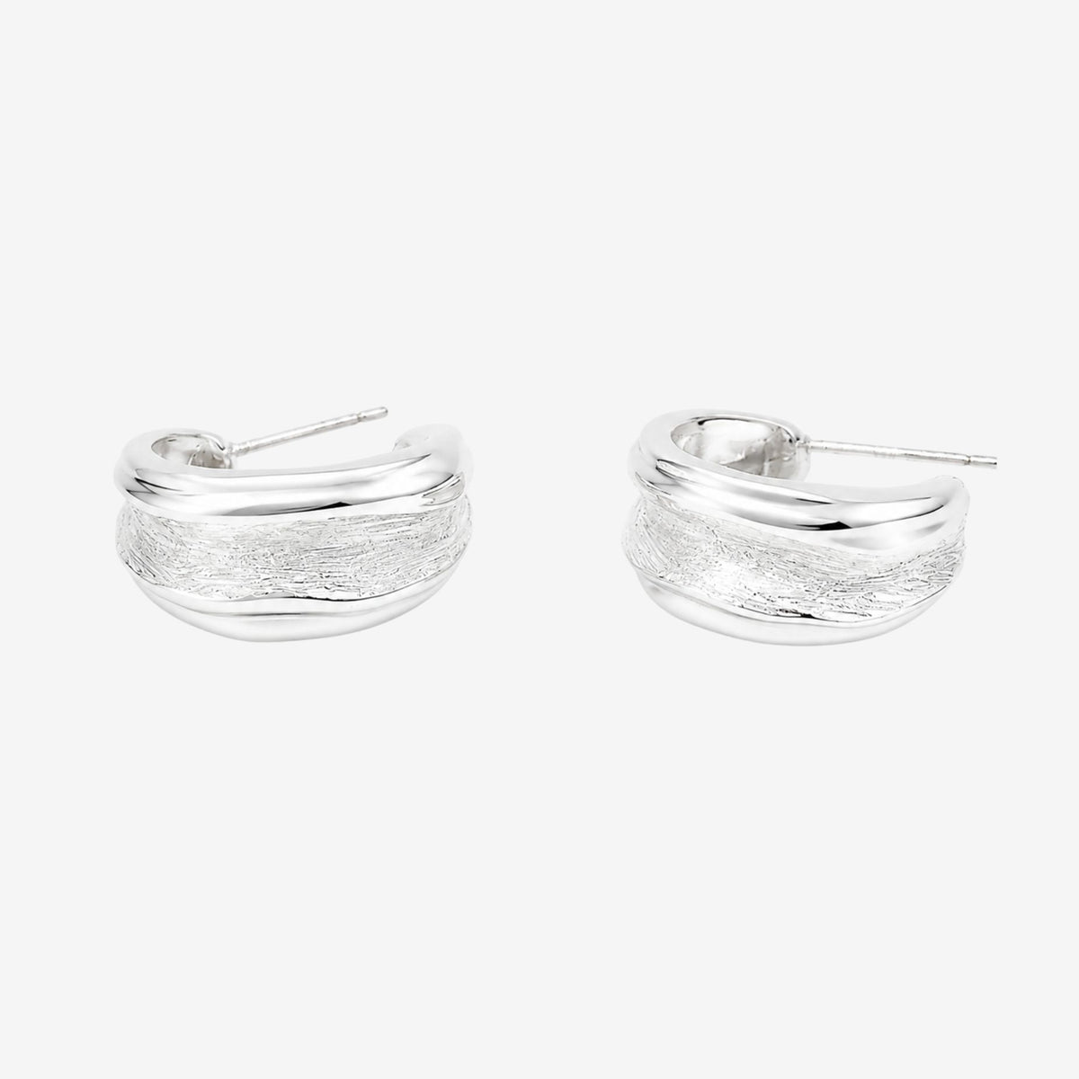 Nami Silver Molten Hoop Earrings