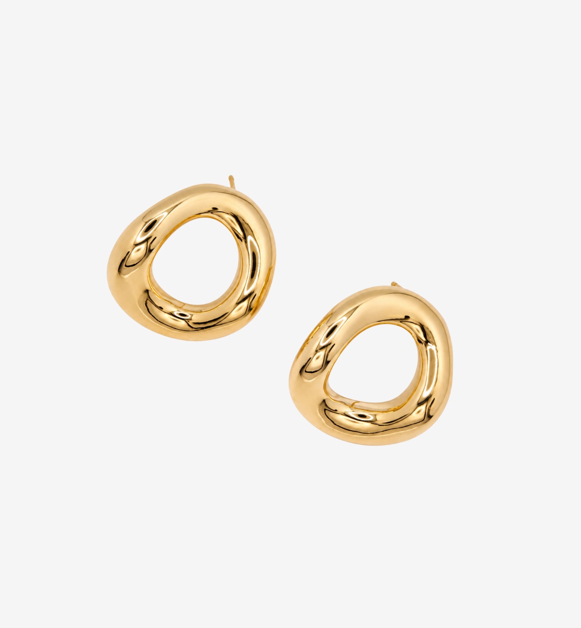 Enso Gold Open Circle Oversized Stud Earrings