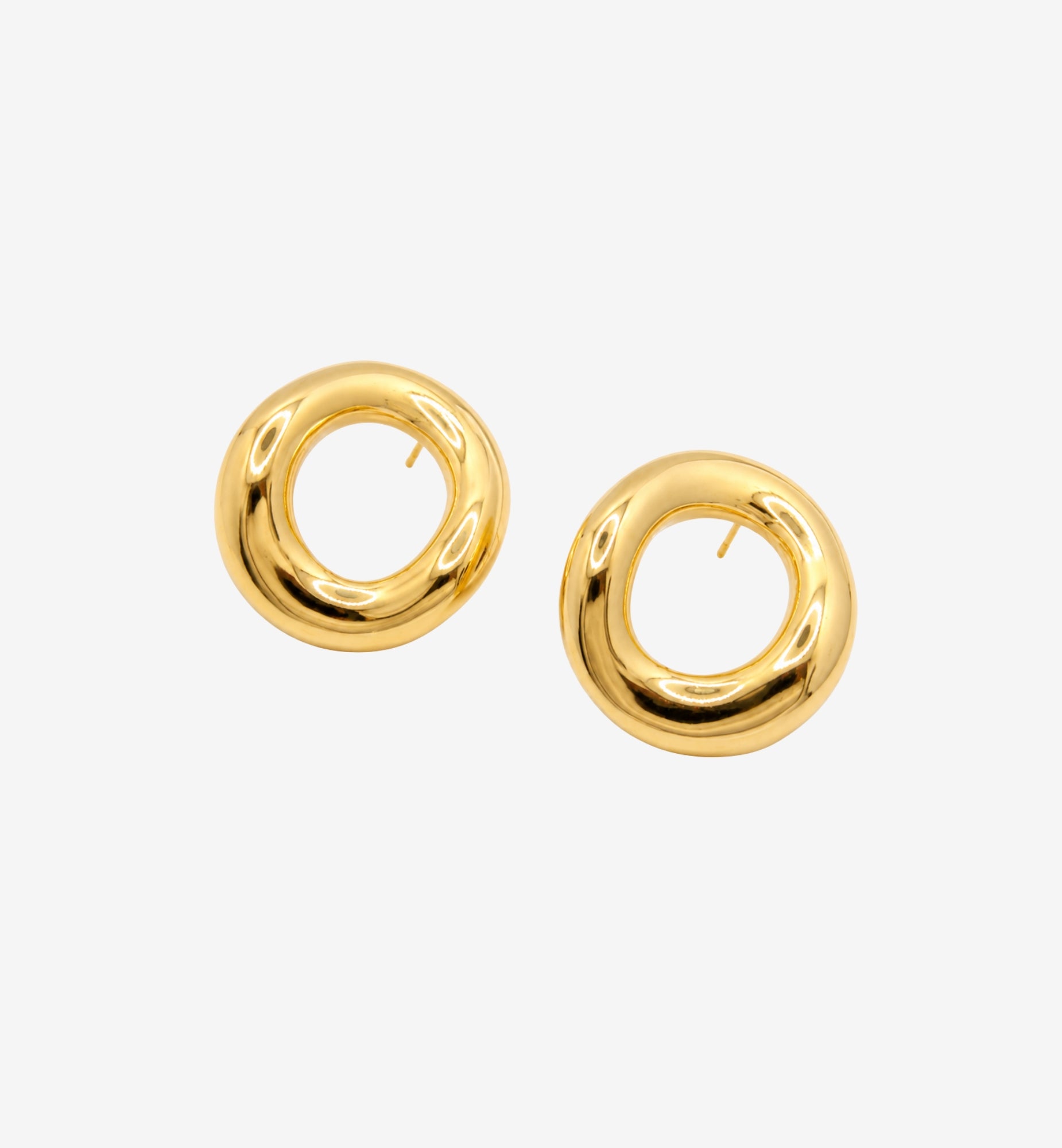 Enso Gold Open Circle Oversized Stud Earrings