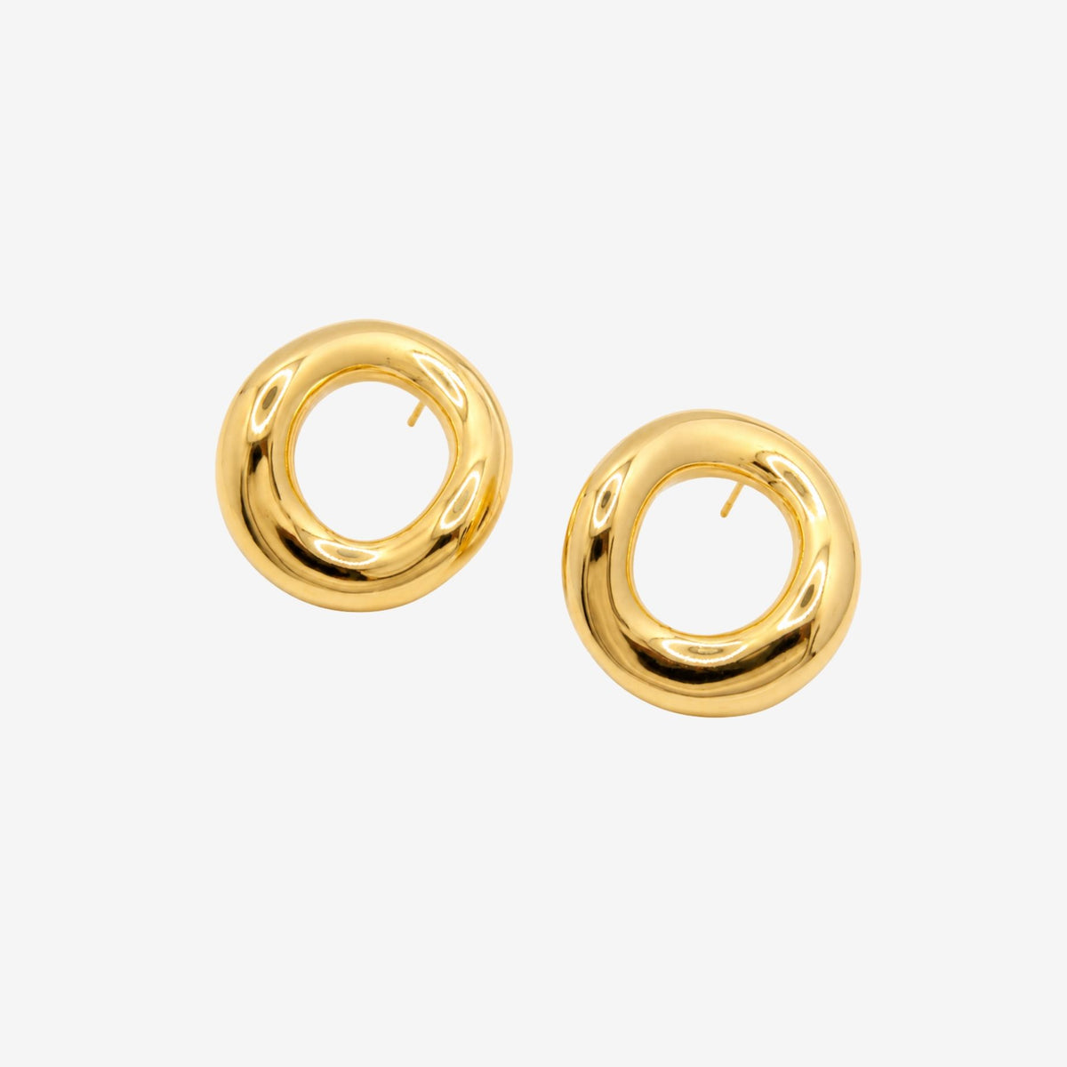 Enso Gold Open Circle Oversized Stud Earrings