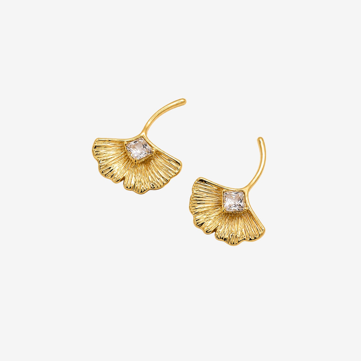 Gingko Gold Stone Earrings