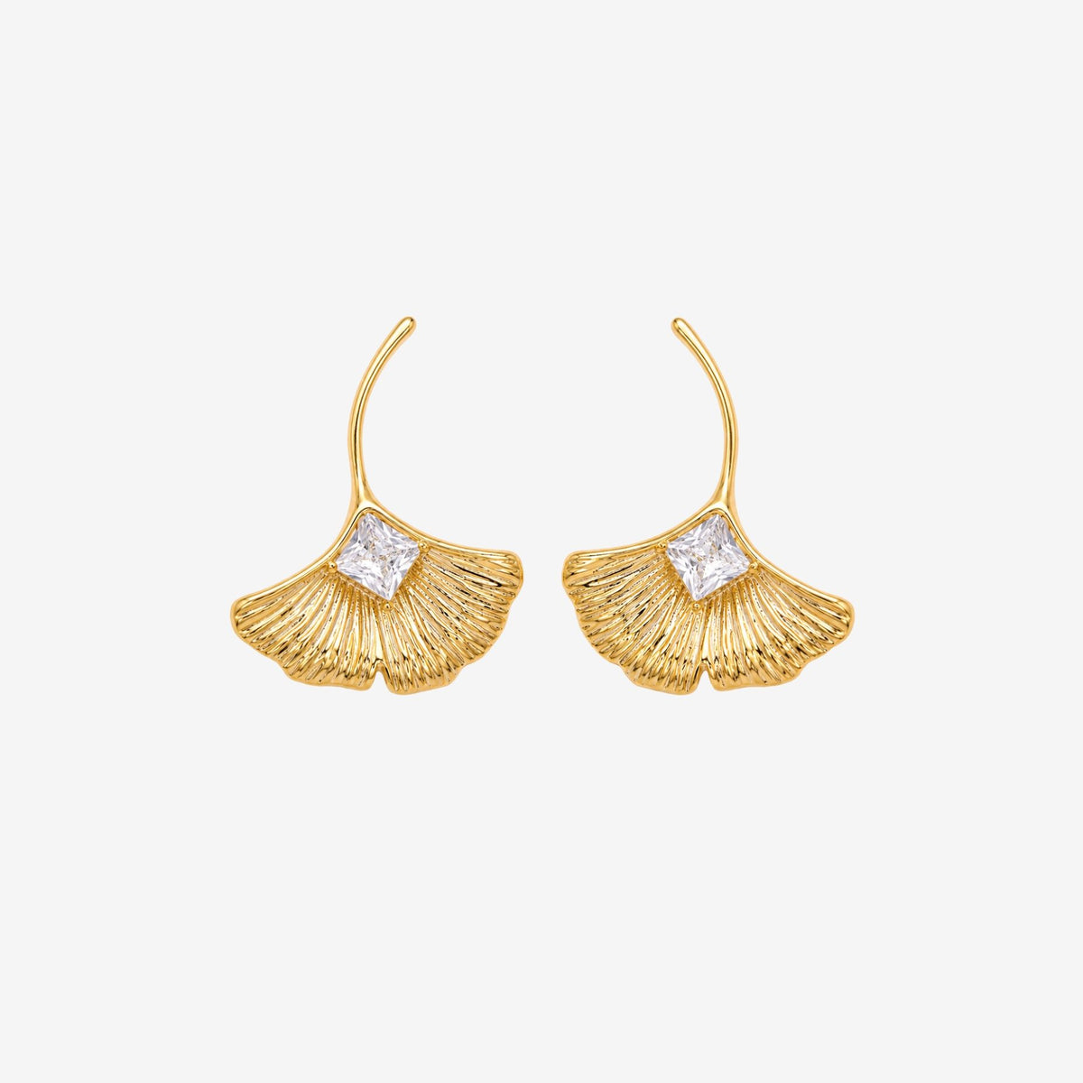 Gingko Gold Stone Earrings