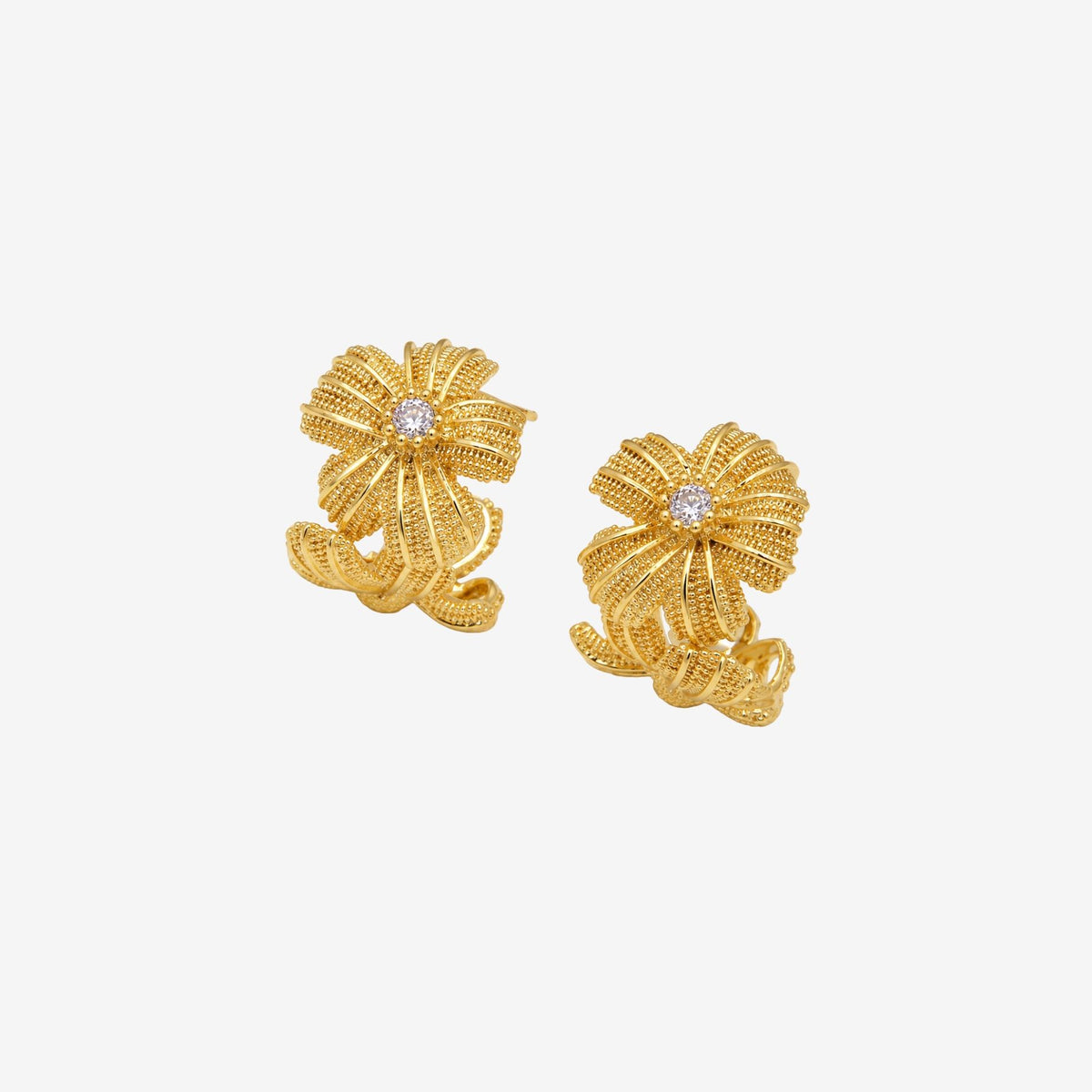 Kinmokusei Floral Stone Hoops