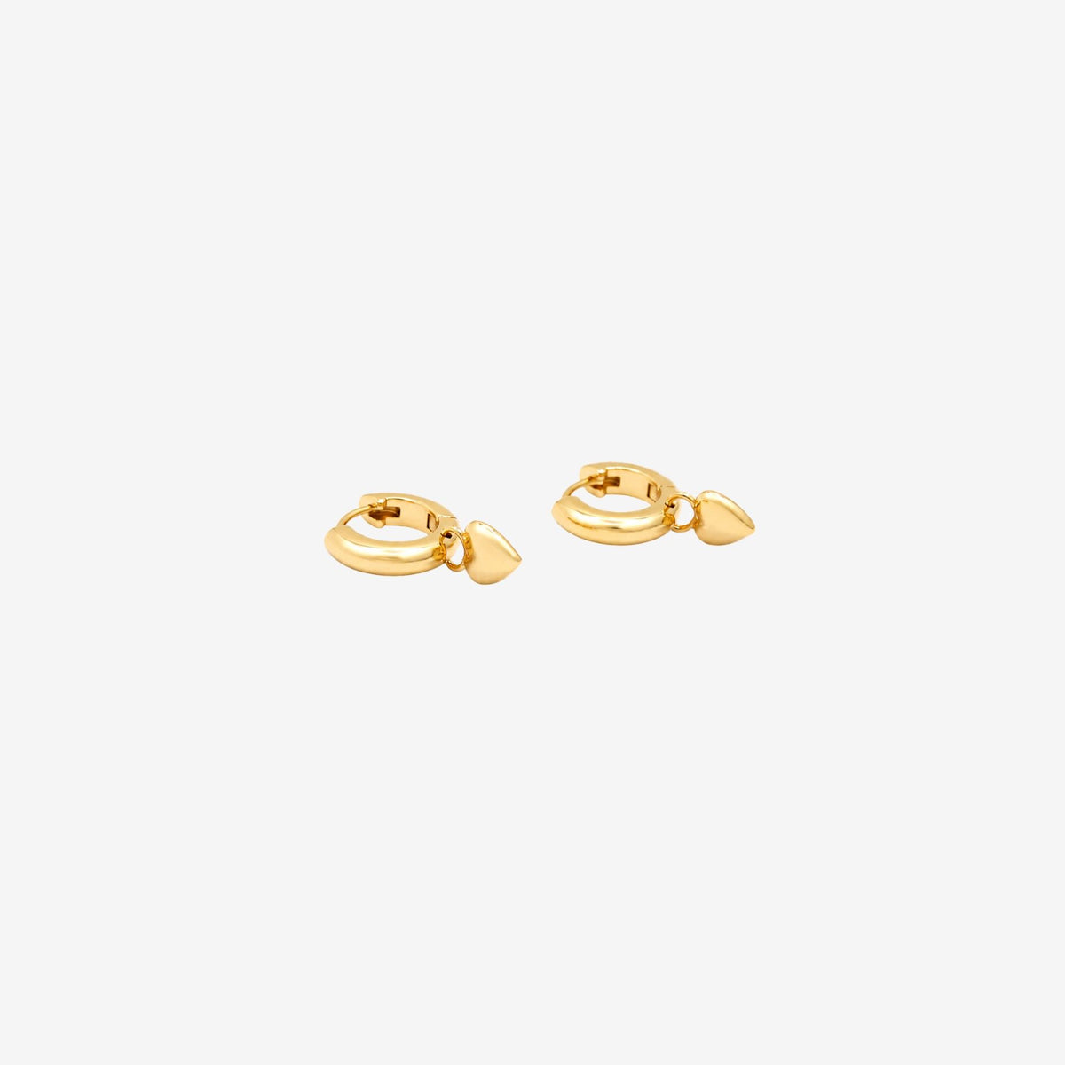 Kokoro Gold Heart Drop Huggies Earrings