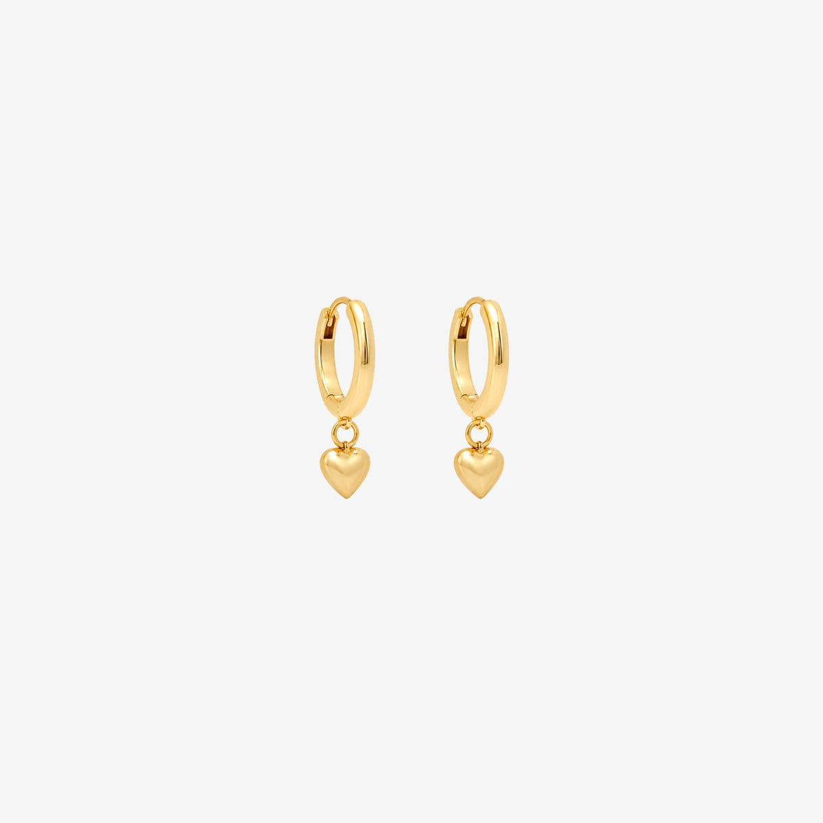 Kokoro Gold Heart Drop Huggies Earrings