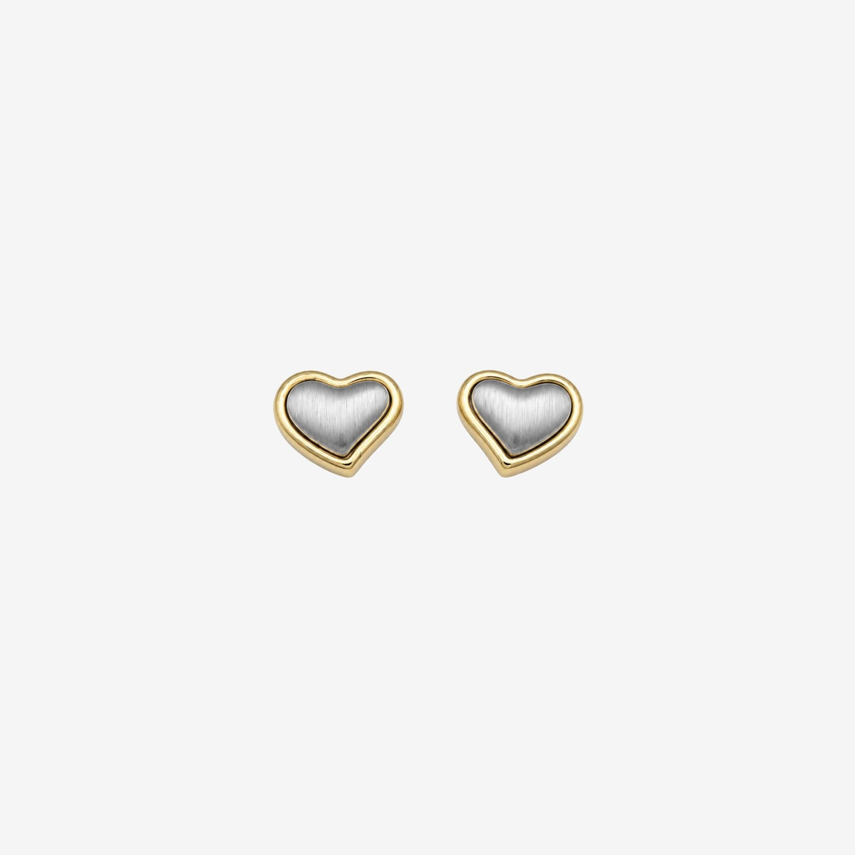 Kokoro Mixed Metal Heart Stud Earrings