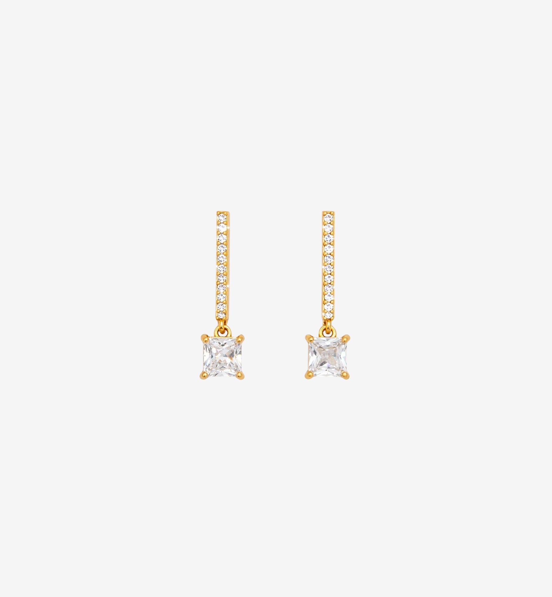 Shikaku Gold Drop Stone Earrings