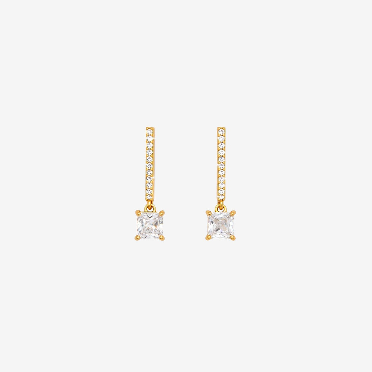 Shikaku Gold Drop Stone Earrings