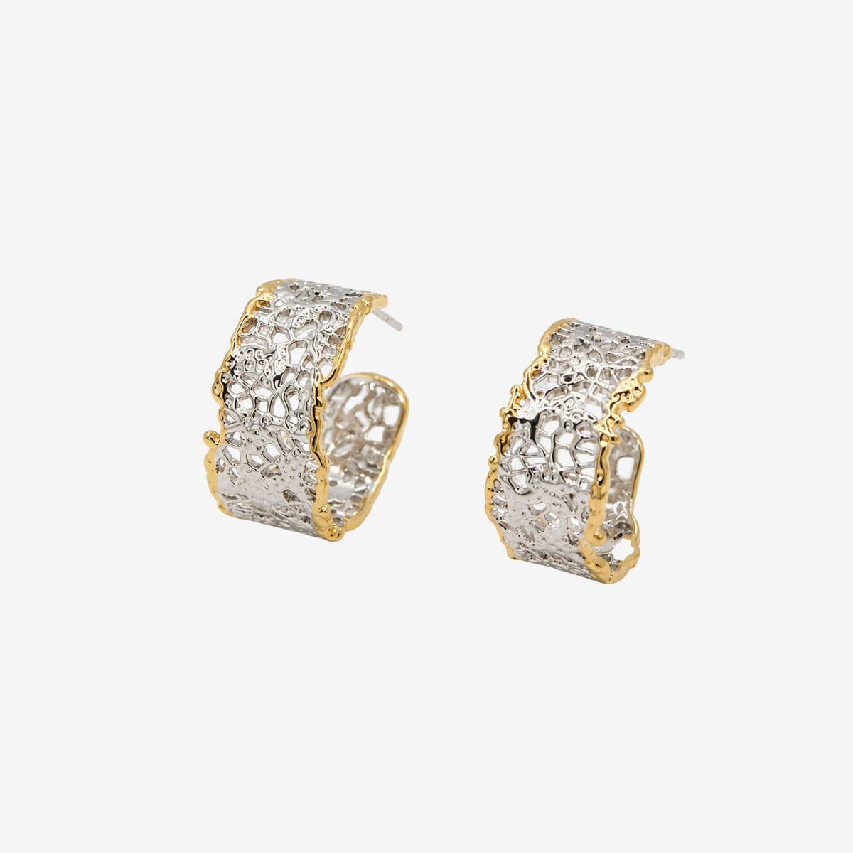 Kin Mixed Metal Filigree Hoops