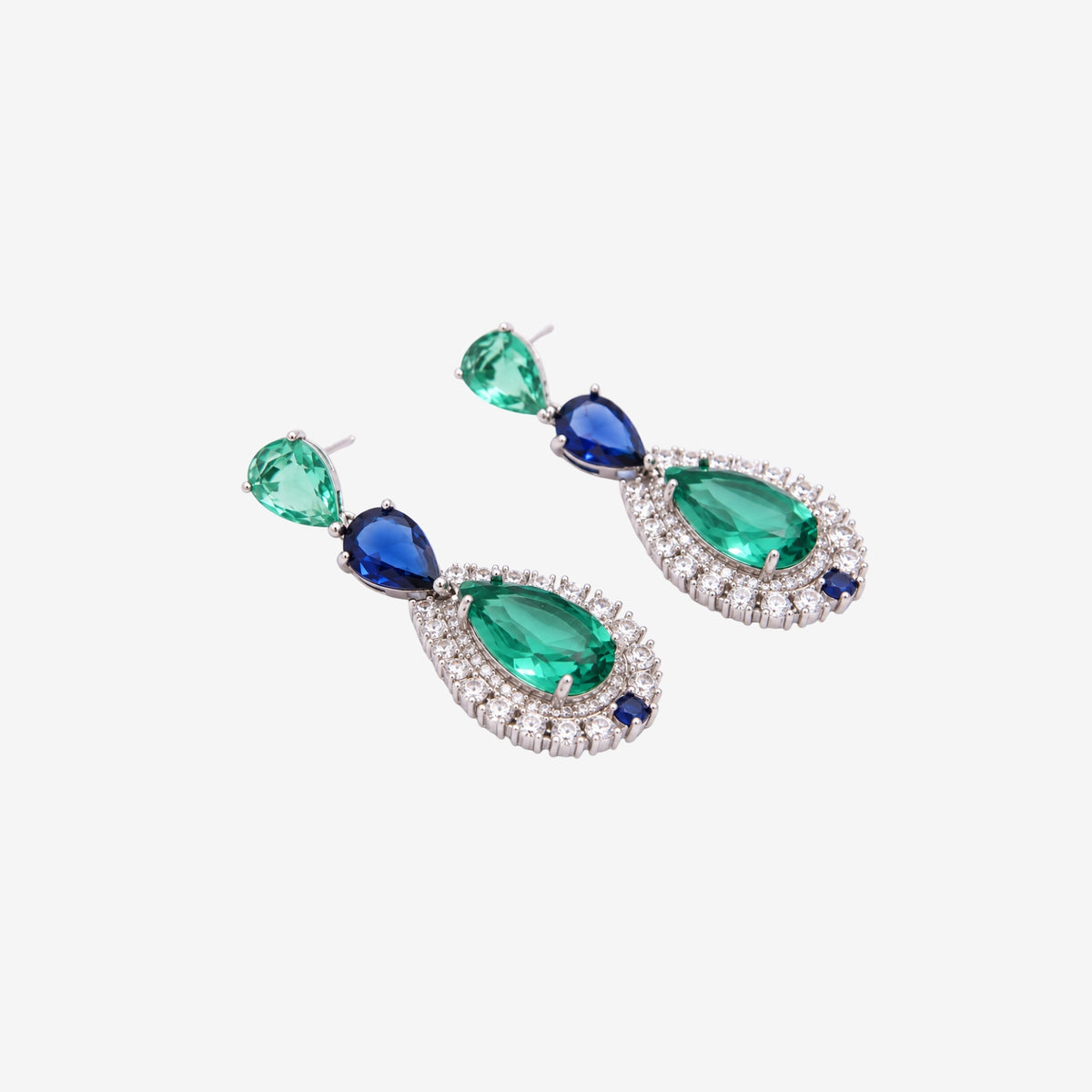 Hanabi Jade and Blue Stone Drop Earrings