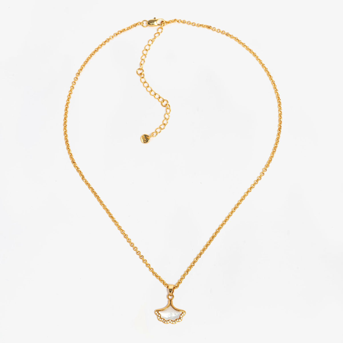 Gingko Gold Pendant Necklace 18K Gold Plated Shell 18K Gold Plated by Uchi & Soto Jewellery