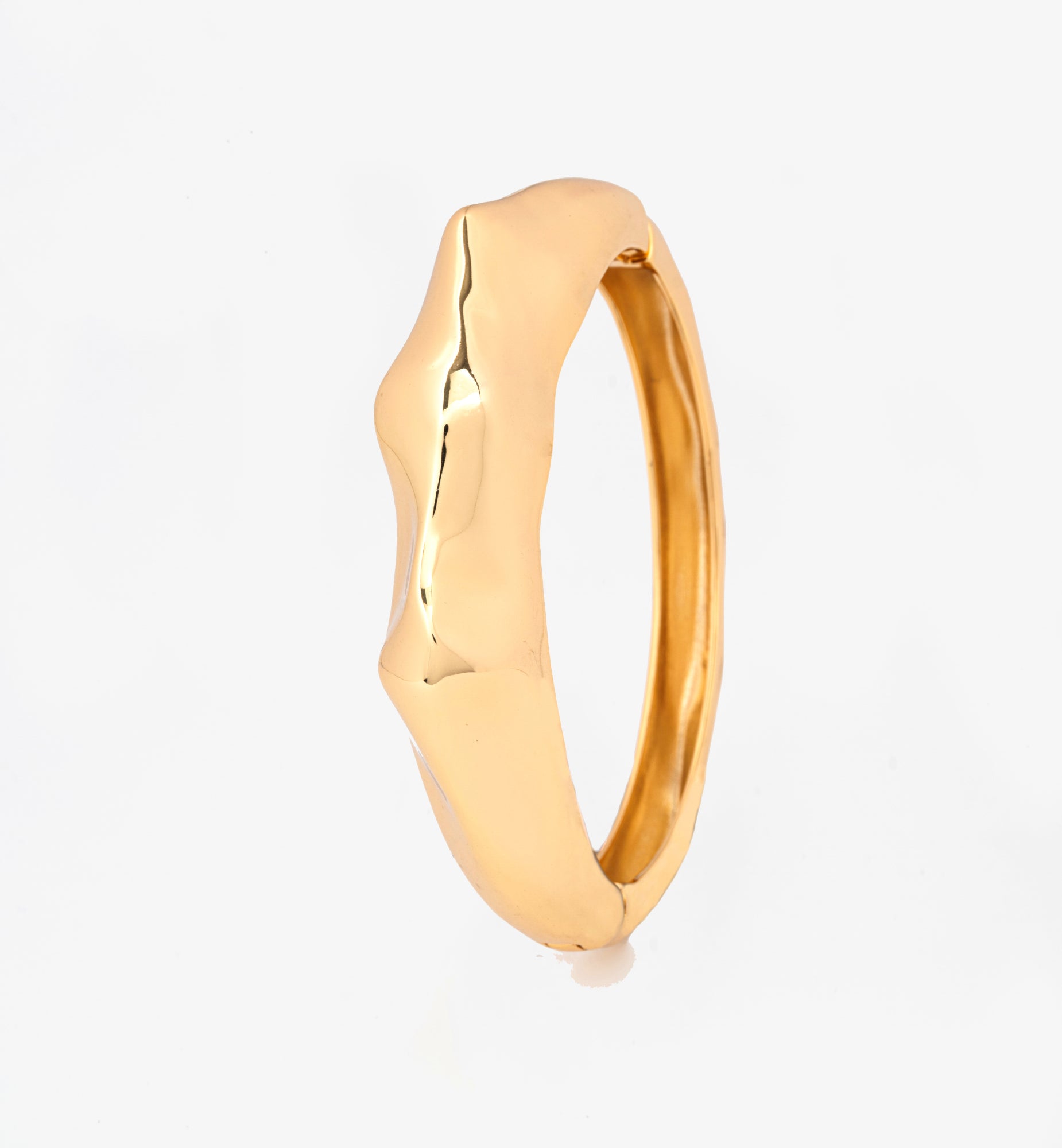 Nami Gold Hammered Bangle 18K Gold Plated 18K Gold Plated by Uchi & Soto Jewellery