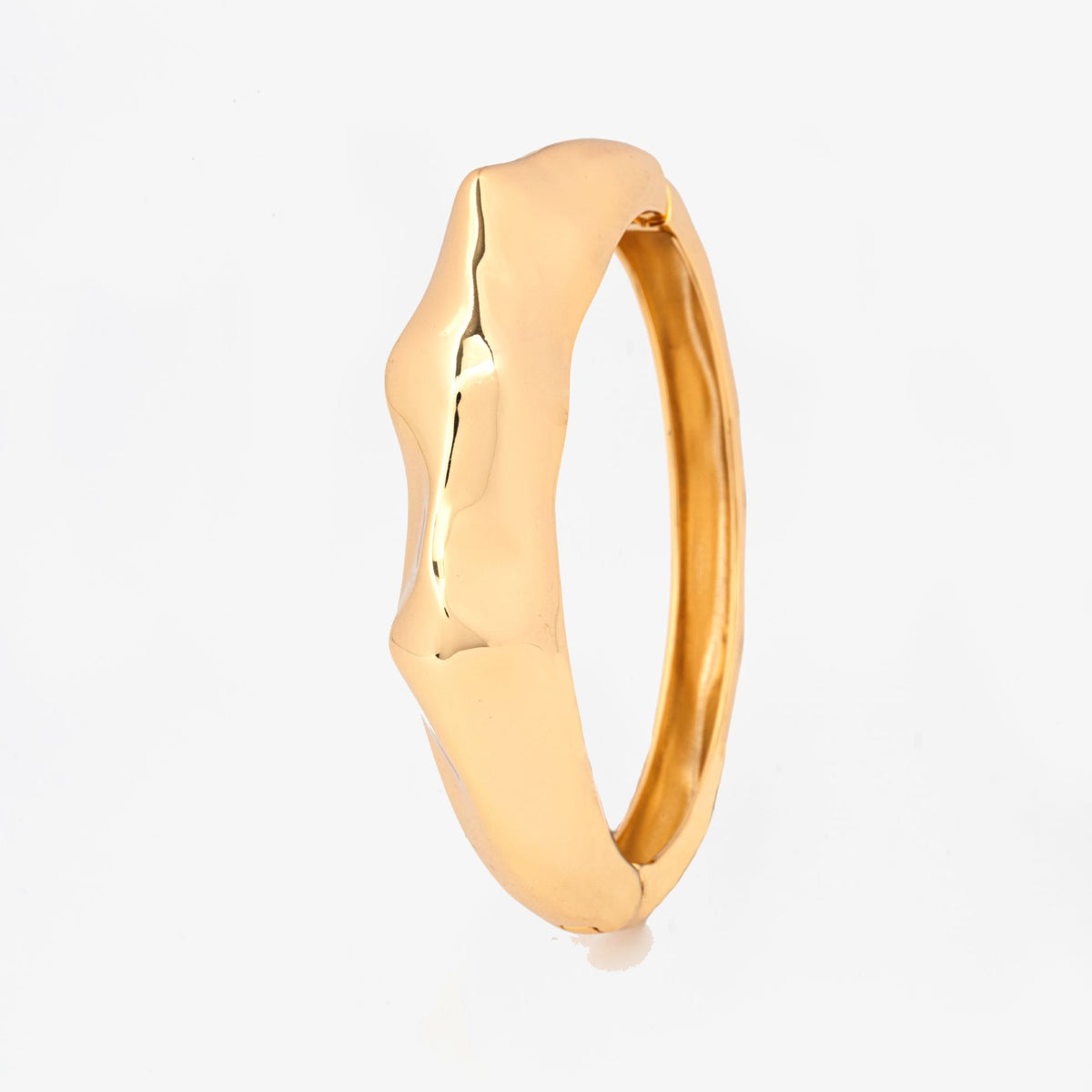 Nami Gold Hammered Bangle 18K Gold Plated 18K Gold Plated by Uchi & Soto Jewellery