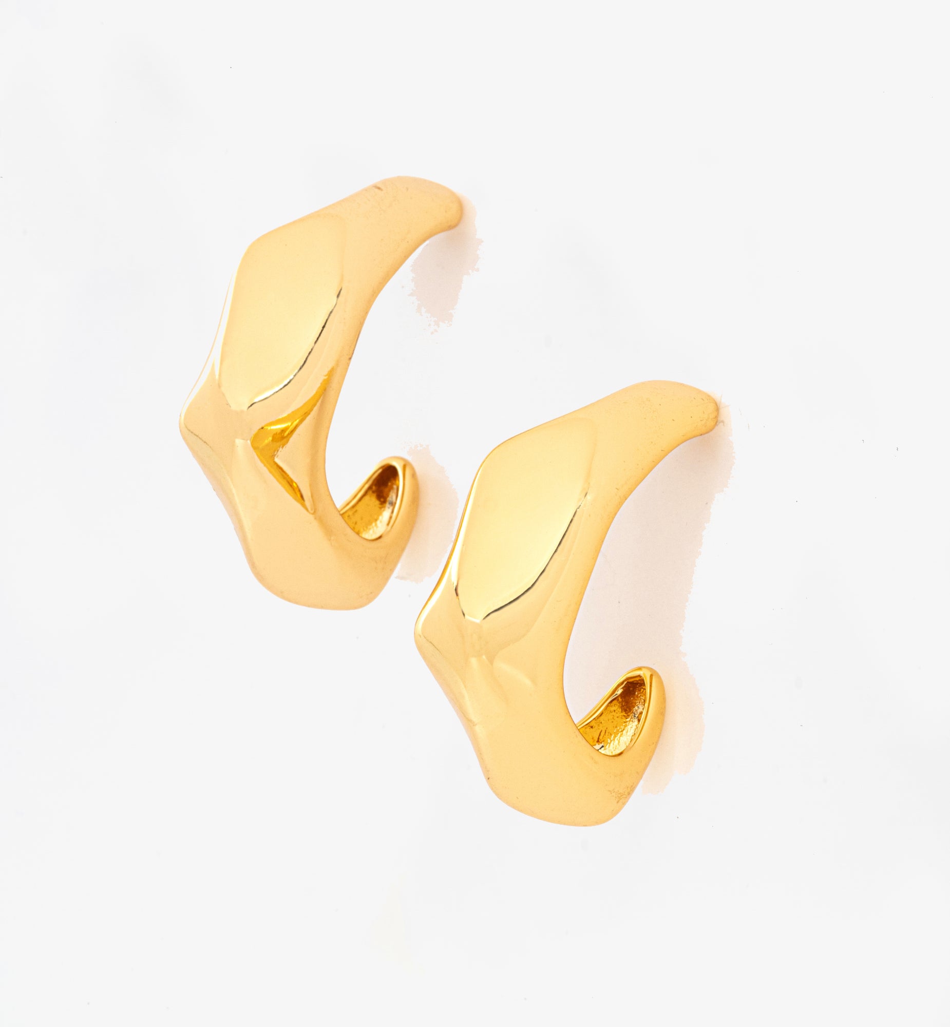 Nami Gold Hammered Earrings 18K Gold Plated 18K Gold Plated by Uchi & Soto Jewellery