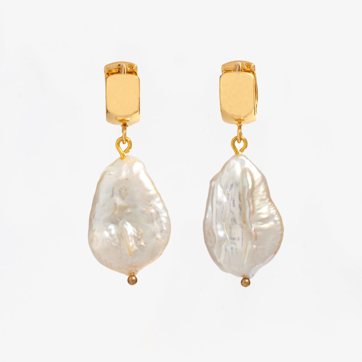 Shinju Gold Baroque Pearl Earrings 18K Gold Plated 18K Gold Plated by Uchi & Soto Jewellery