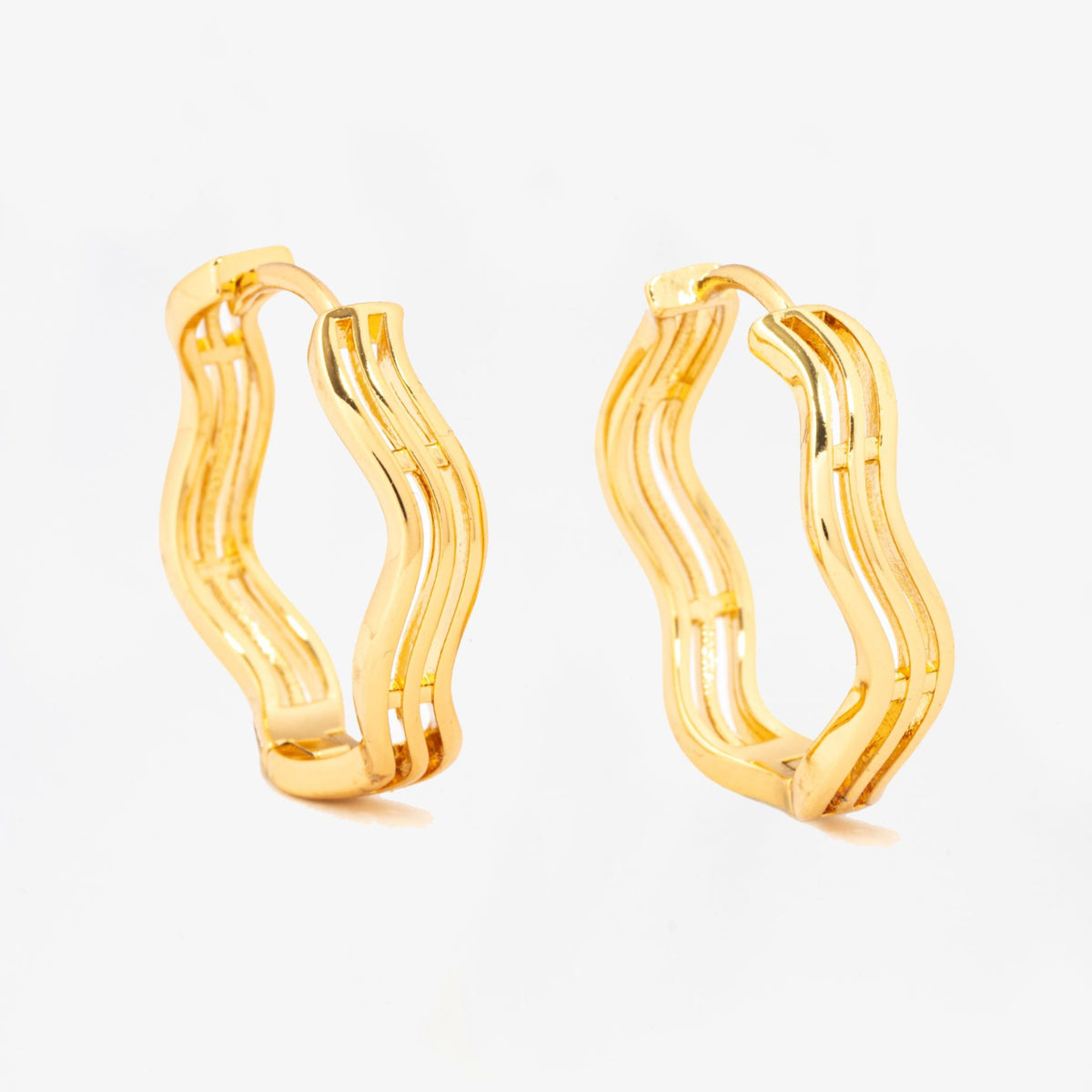 Nami Gold Wave Earrings 18K Gold Plated 18K Gold Plated by Uchi & Soto Jewellery