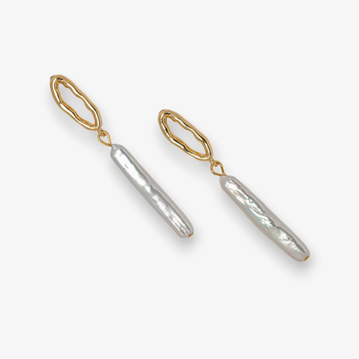 Shinju Gold Pearl Drop Earrings 18K Gold Plated Baroque Pearls 18K Gold Plated by Uchi & Soto Jewellery