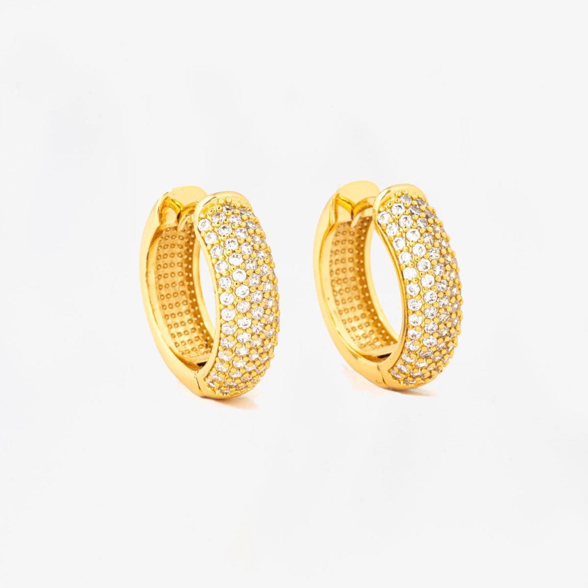 Kin Gold Pave Earrings 18K Gold Plated Cz Rhinestones 18K Gold Plated by Uchi & Soto Jewellery