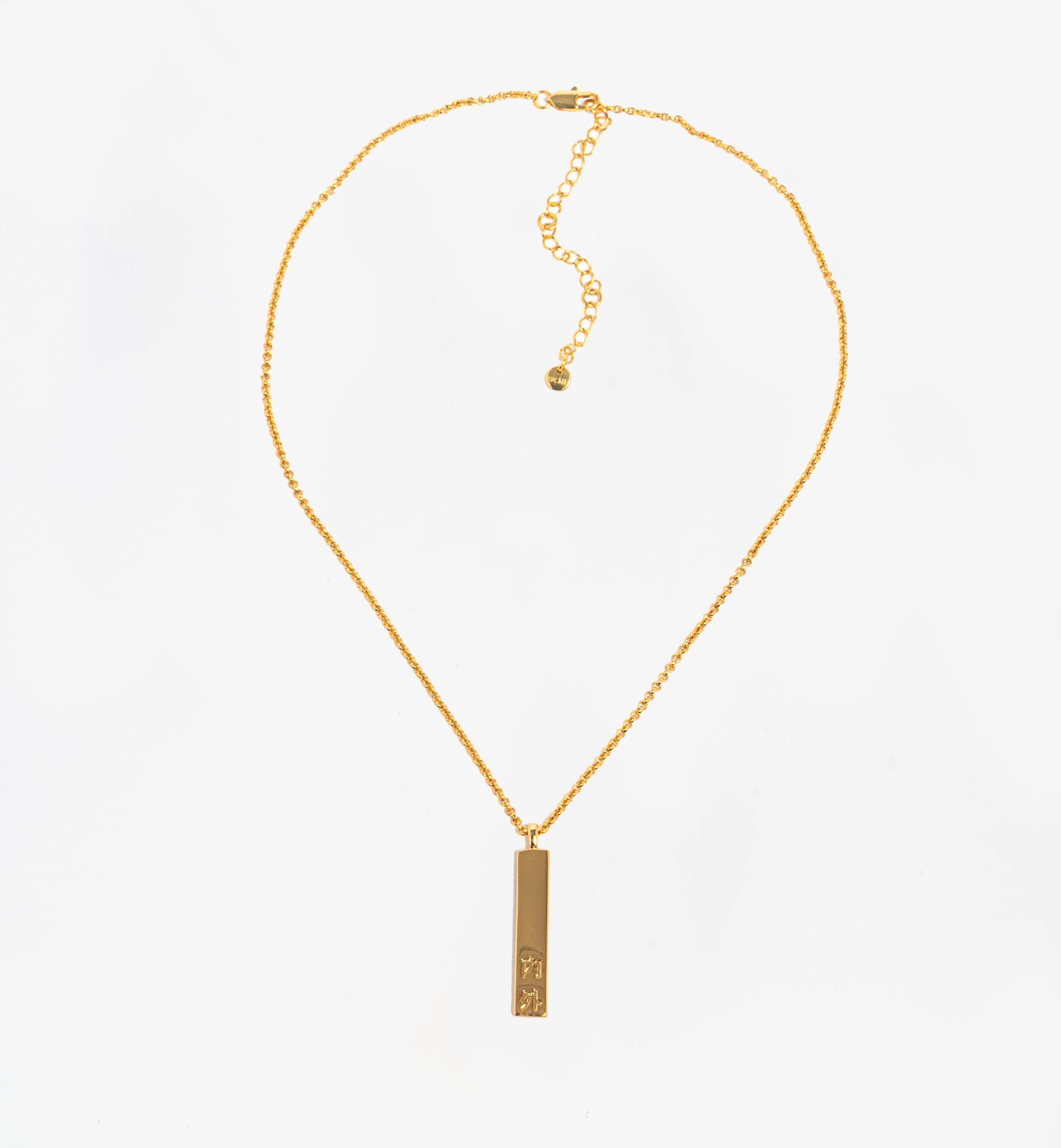 Kin Gold Uchi And Soto Engraved Pendant 18K Gold Plated 18K Gold Plated by Uchi & Soto Jewellery